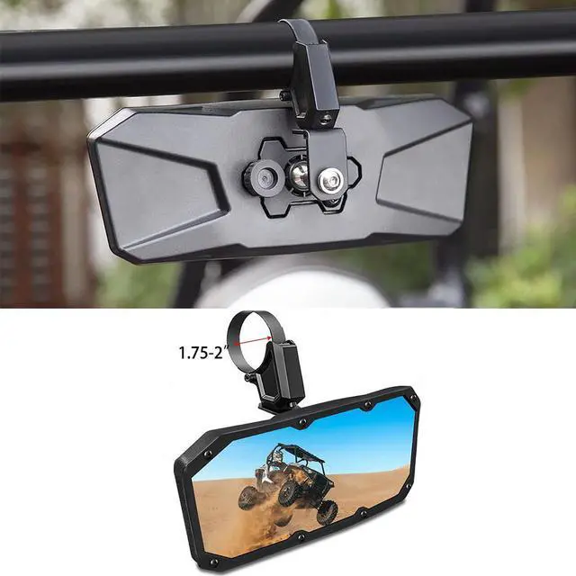 Alt view image 4 of 6 - Yingshan 1.75-2Inch Universal Rear View Center Mirror For Polaris RZR Kawasaki Mule Teryx