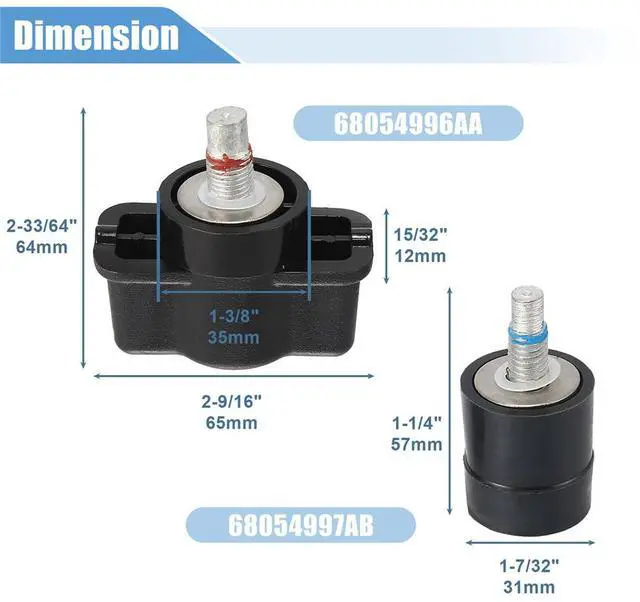 Alt view image 4 of 5 - Paiying 1x Handle and Grommet Kit for Dodge for RAM 1500 2009-2018 68054996AA 68054997AB