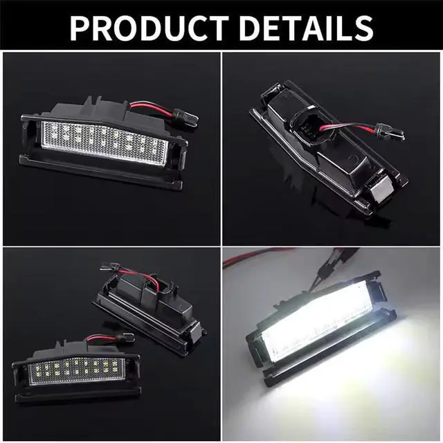 Alt view image 2 of 5 - Yassdwbn 2x White LED License Plate Lights Lamp For 2016-2022 Mazda MX5 Miata D09H-51-270