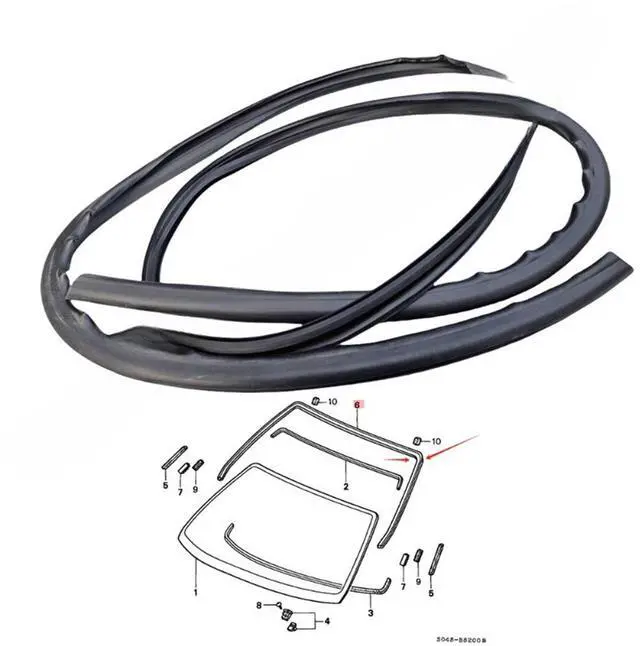 Alt view image 4 of 5 - Yassdwbn Front Windshield Sealing Strip Weatherstrip 73150-S04-003 For Honda Civic 96-00