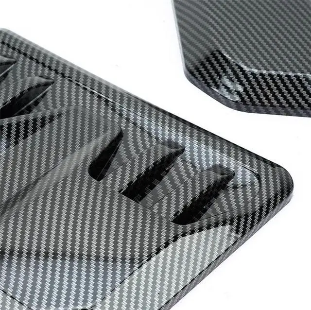 Alt view image 4 of 5 - Paiying 2x Carbon Fiber Look Car Bonnet Air Intake Flow Side Vent Hood Scoop Cover Trim