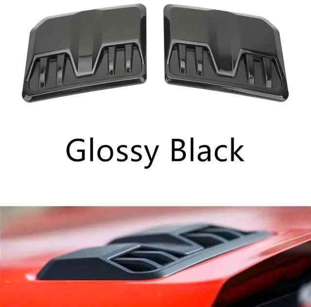 Alt view image 2 of 5 - Yassdwbn 2pcs Universal Car Exterior Hood Vent Scoop Cover Air Intake Grille Inlet Trim