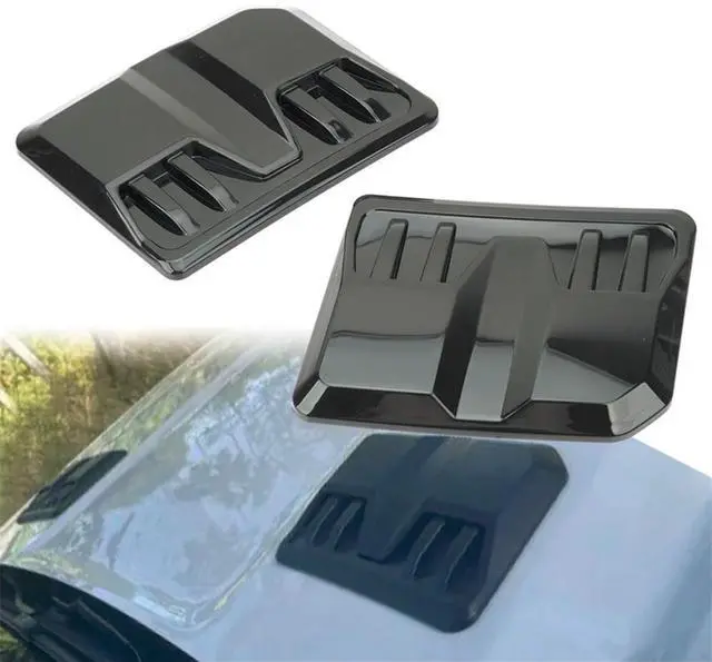 Alt view image 5 of 5 - Yassdwbn 2pcs Universal Car Exterior Hood Vent Scoop Cover Air Intake Grille Inlet Trim