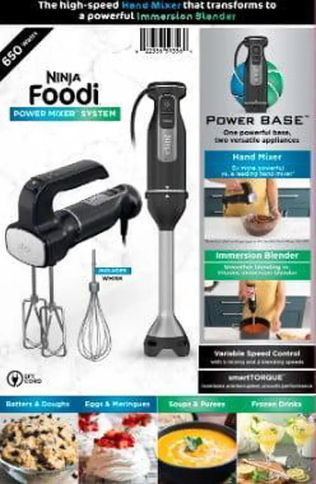 Alt view image 6 of 6 - Ninja Foodi Power Mixer System, Black Immersion Blender and Hand-Mixer Combo, CI100