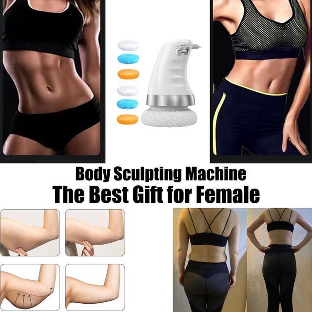 Alt view image 4 of 7 - Cellulite Massager Body Sculpting Machine Handheld Electric Body Cellulite Remover Massager Machine for Neck Shoulders Arm Butt Leg with 6 Massage Washable Pads White