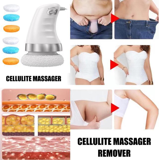 Alt view image 3 of 7 - Cellulite Massager Body Sculpting Machine Handheld Electric Body Cellulite Remover Massager Machine for Neck Shoulders Arm Butt Leg with 6 Massage Washable Pads White