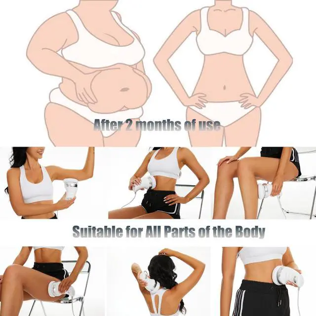 Alt view image 5 of 6 - Body Sculpting Machine Cellulite Massager with 6 Washable Pads with Vibration & Rotation, Electric Body Sculpt Massager Handheld for Abdomen/ Love Handles/ Butt / Back/ Legs/ Arms Massage Electric dee