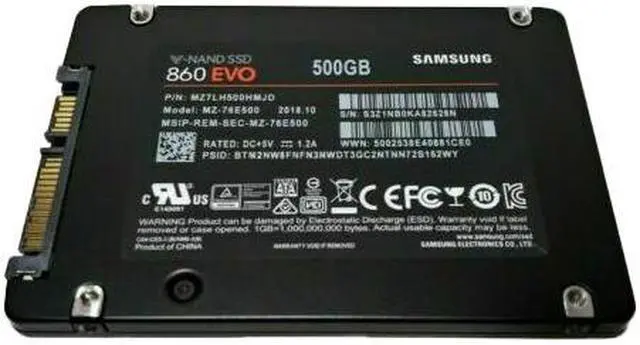 Alt view image 4 of 4 - MZ-76E500 Samsung 500GB SATA 6Gbp/s 860 EVO 2.5 Inches SFF MLC Solid State Drive