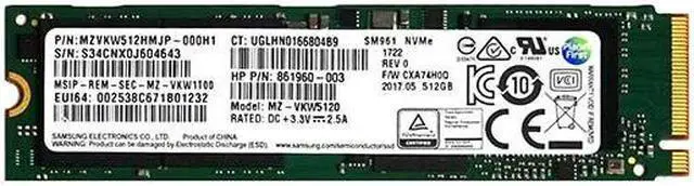 Alt view image 2 of 2 - HP 512GB 2280 M2 SS NVME SSD DRIVE - 861960-003
