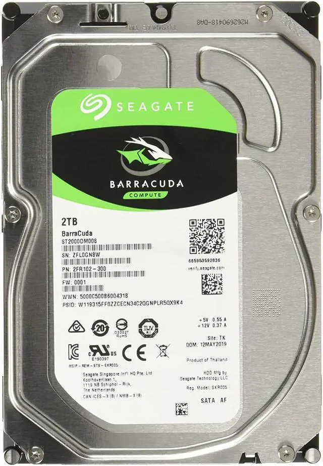 Alt view image 3 of 6 - Seagate Barracuda ST2000DM008 2 TB 3.5" Internal Hard Drive - SATA