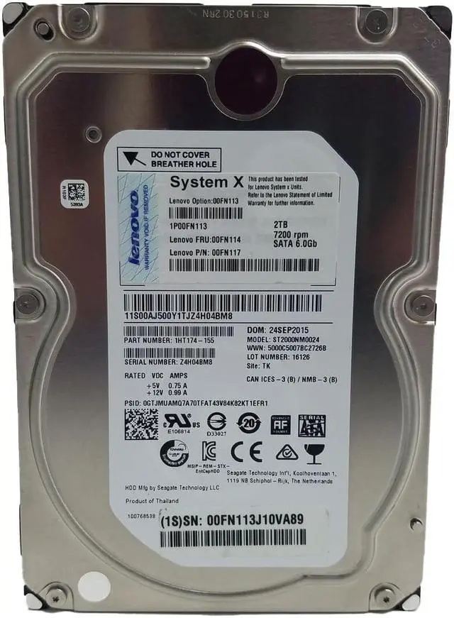 Alt view image 2 of 2 - Seagate ST2000NM0024 ST2000NM0024 2 TB Hard Drive - 3.5" Internal - SATA (SATA/600)
