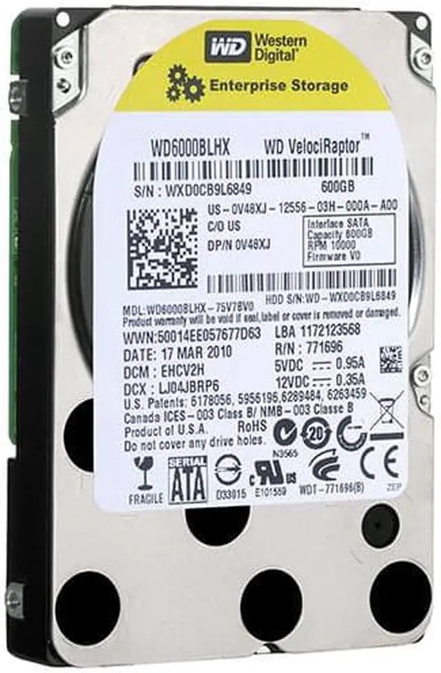 Alt view image 4 of 4 - Western Digital Wd Velociraptor 600Gb 10000Rpm Sata6Gbps 32Mb Buffer 2.5Inch Hard Disk Drive
