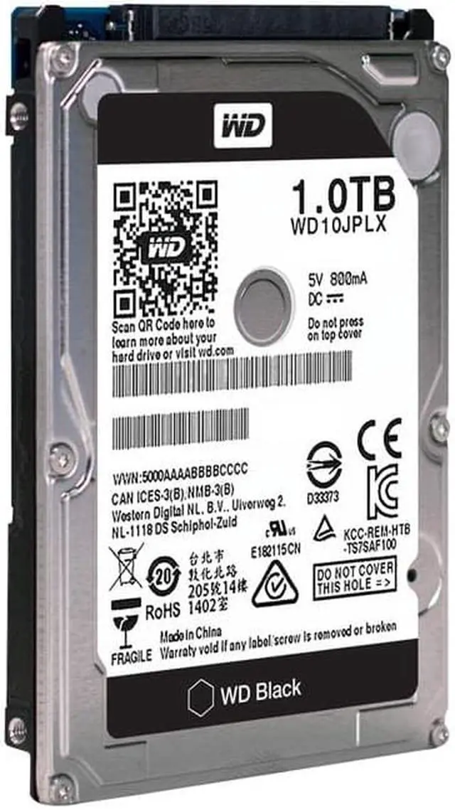 Alt view image 2 of 2 - WD WD10JPLX Black 2.5-inch 1TB Performance Hard Drive - SATA - 7200rpm - 32 MB Buffer