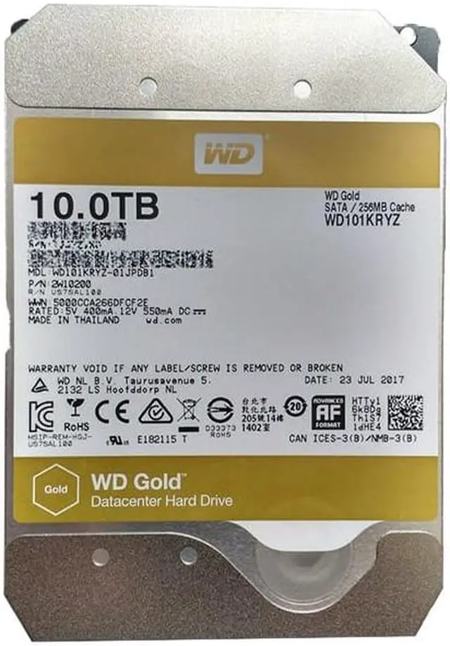 Alt view image 2 of 6 - Western WD102KRYZ Digital Gold WD102KRYZ 10 TB Hard Drive - 3.5" Internal - SATA (SATA/600)