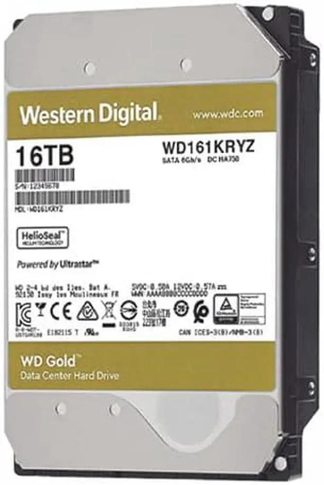 Alt view image 2 of 6 - Western WD161KRYZ Digital Gold WD161KRYZ 16 TB Hard Drive - 3.5" Internal - SATA (SATA/600)