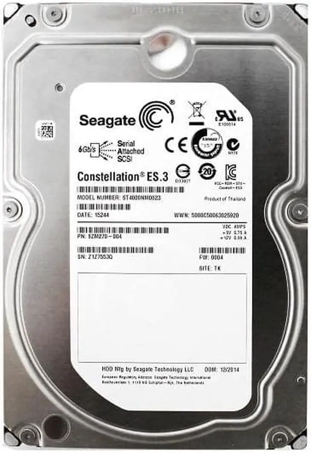 Main image of 9ZM270-150 - Seagate Constellation ES.3 4TB 7200RPM SAS 6Gb/s 128MB Cache (CE) 3.5-inch Hard Drive