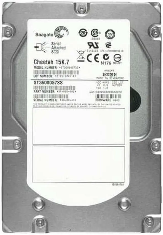 Alt view image 5 of 5 - Seagate Cheetah 15K.7 HDD ST3600057SS 600GB 15kRPM SAS 6Gb/s Interface 3.5-Inch Internal Enterprise Hard Disk Drive