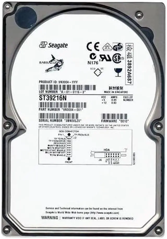 Main image of ST39216N - Seagate 9GB 7200RPM Ultra2 SCSI 3.5-inch Hard Drive