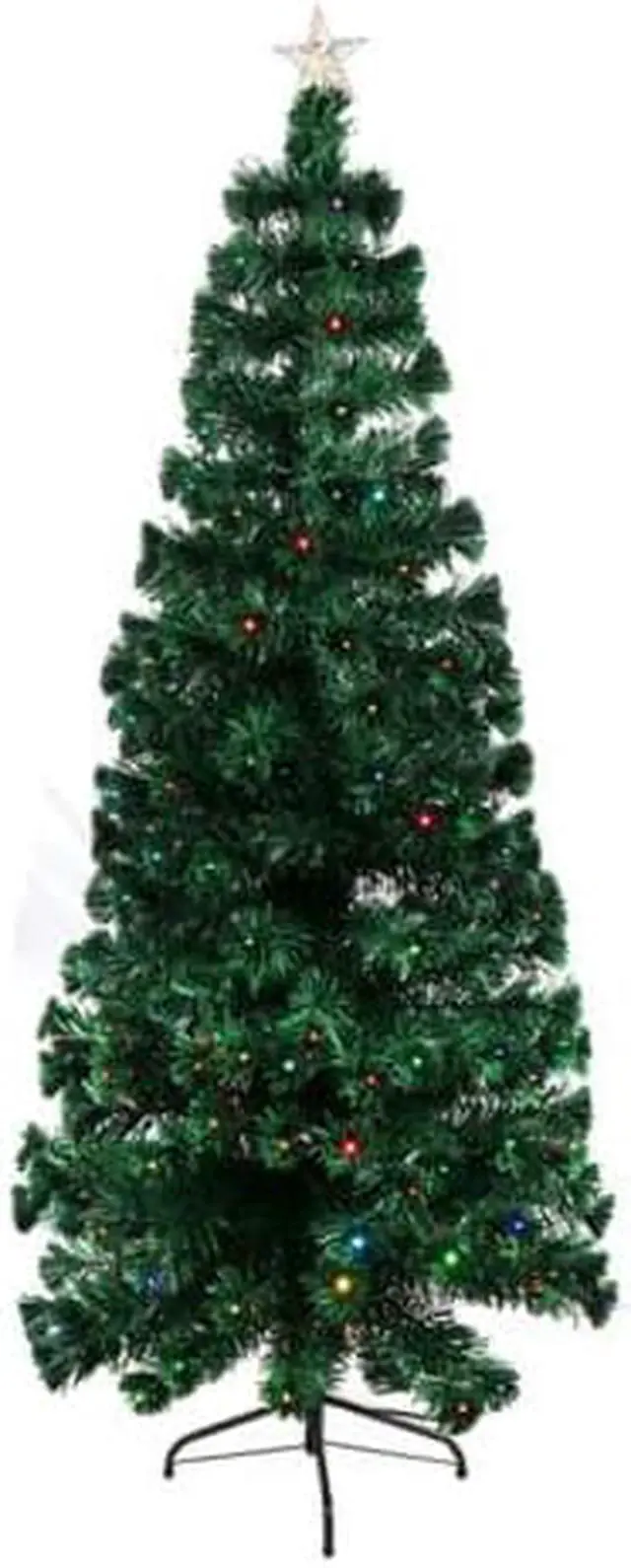 Alt view image 2 of 7 - 6ft Christmas Tree Artificial Narrow Realistic Evergreen Pre Lit Metal Stand Pencil Green
