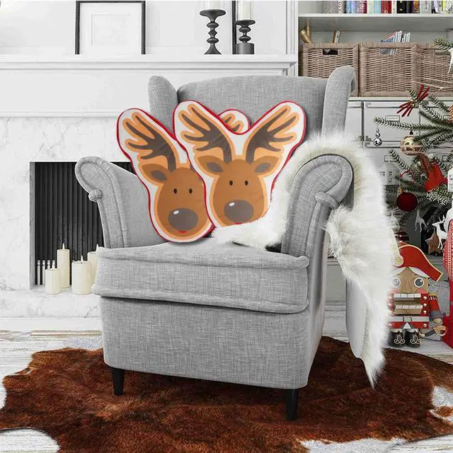 Alt view image 3 of 6 - Reindeer Christmas Decorative Throw Pillow 17 inch Soft Stuffed Funny Cute Decoration Cushion