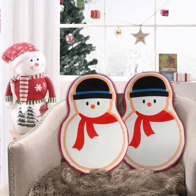 Alt view image 5 of 6 - Snowman Christmas Decorative Throw Pillow 17 inch Soft Stuffed Funny Cute Decoration Cushion