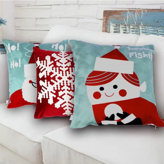 Alt view image 3 of 7 - Christmas Decorative Pillow Christmas Snowflake Santa Clause Reindeer Home Decor Throw Pillow Set of 3