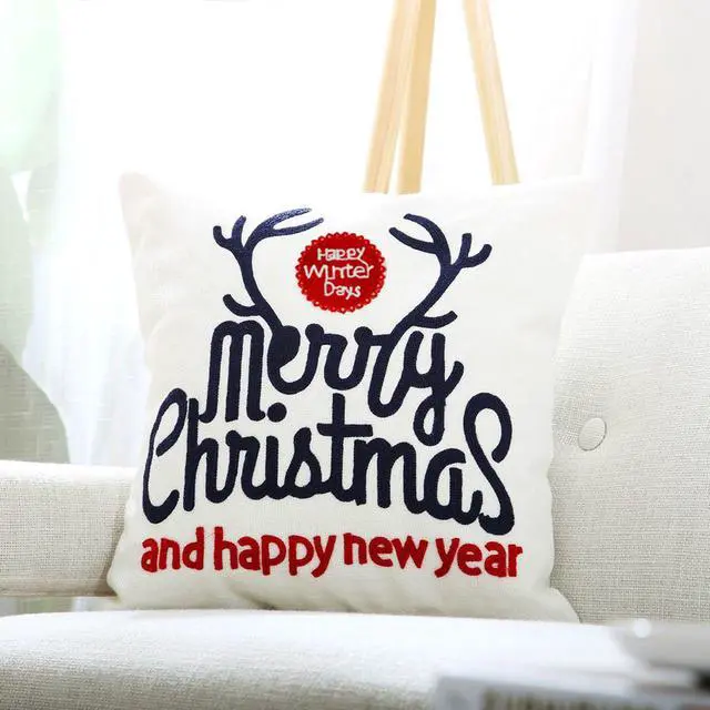 Alt view image 5 of 7 - Christmas Decorative Pillow Christmas Snowflake Santa Clause Reindeer Home Decor Throw Pillow Set of 3