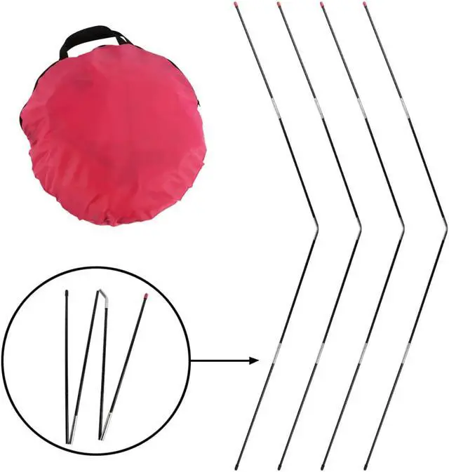 Alt view image 3 of 5 - Princess Palace Pop Up Castle Play Glow In The Dark Stars Foldable Tent Playhouse Pink