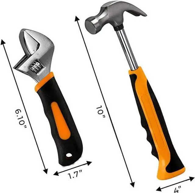 Alt view image 3 of 5 - SAKURA 17 Piece Household Tool Set Includes Hammer Claw Wrench Screwdriver Bits Pliers for House and DIY Projects