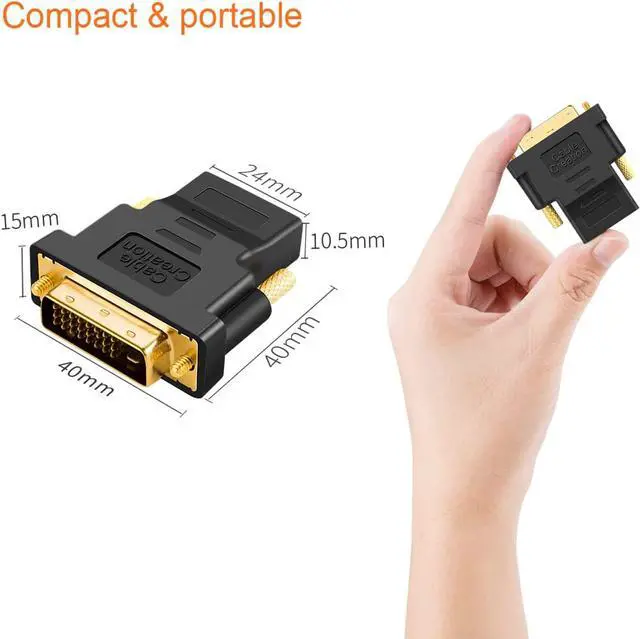 Alt view image 6 of 7 - DVI to HDMI Adapter 2-Pack Bi-Directional DVI Male to HDMI Female Converter Support 1080P 3D for PS3 PS4 TV Box Blu-ray Projector HDTV