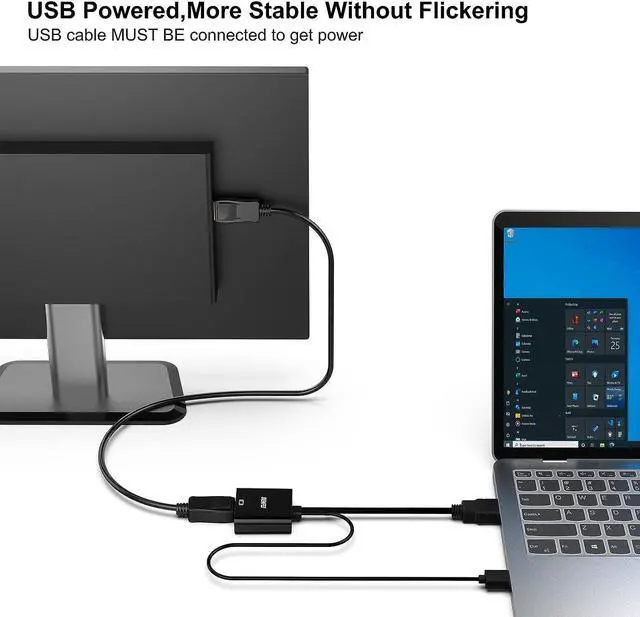 Alt view image 2 of 7 - HDMI to DisplayPort Uni-Directional HDMI (Source) to DisplayPort (Display) Adapter 4K@60Hz/2K@144Hz/1080P@165Hz Compatible with Laptop Xbox 360 One PS4 PS3 Device