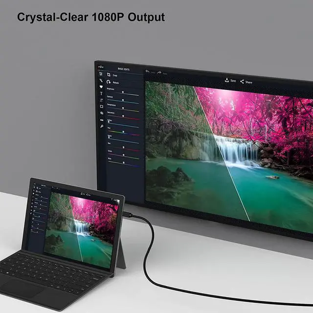 Alt view image 7 of 7 - BENFEI Mini DisplayPort to HDMI Cable, Mini DP to HDMI 15 Feet Cable (Thunderbolt Compatible) with MacBook Air/Pro, Surface Pro/Dock, Monitor, Projector