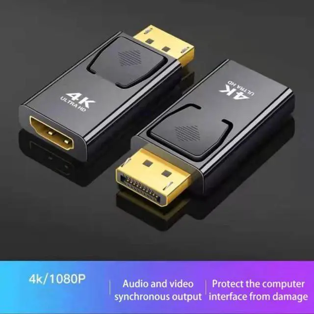 Alt view image 2 of 6 - 2Pcs DisplayPort to HDMI-Compatible Adapter Converter 4K Display Port Male DP to HDMI Female HD TV Cable Adapter Video Audio for PC TV Projector