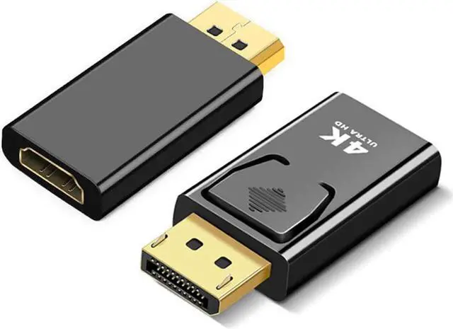 Main image of 2Pcs DisplayPort to HDMI-Compatible Adapter Converter 4K Display Port Male DP to HDMI Female HD TV Cable Adapter Video Audio for PC TV Projector