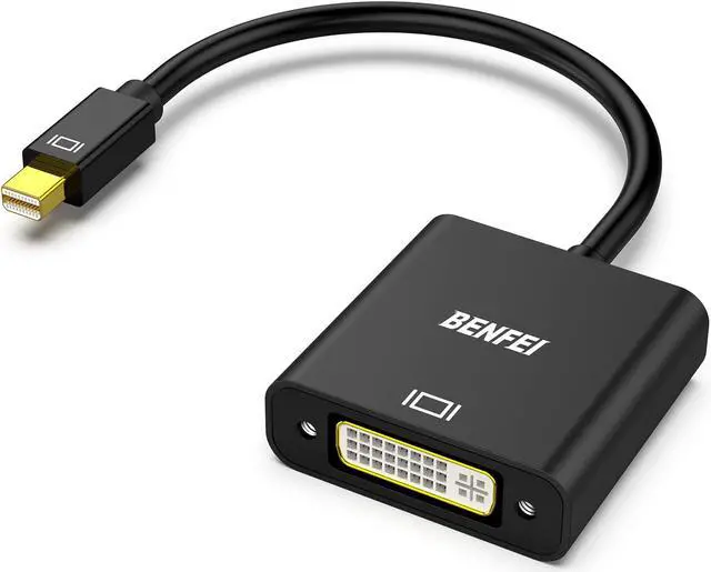 Main image of Mini DisplayPort to DVI Gold-Plated Mini DP to DVI (Thunderbolt Compatible) Male to Female Adapter Compatible with MacBook Air/Pro  Surface Pro/Dock Monitor Projector and More