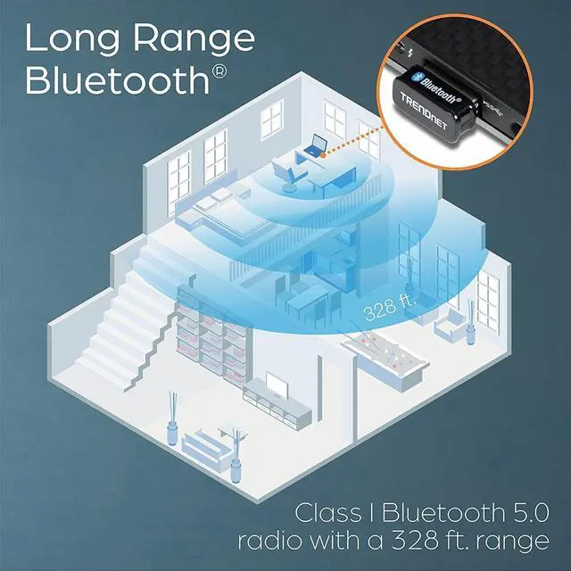 Alt view image 3 of 7 - TRENDnet Micro Bluetooth 5.0 USB Adapter, Supports Basic Rate(BR), Bluetooth Low Energy(BLE), Enhanced Data Rate(EDR), 100m (328ft.) Range, Supports Windows OS, Black, TBW-110UB (Pack of 40)