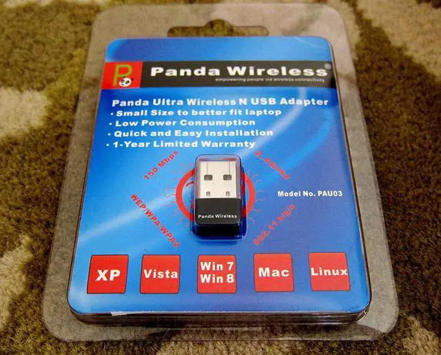 Alt view image 4 of 5 - Panda Wireless® Ultra WiFi (b/g/n) 150Mbps Wireless-N 2.4GHz USB Adapter - Windows 7/8/10/11, Zorin, Mint, Ubuntu, Fedora, Centos, Kali Linux and Raspbian