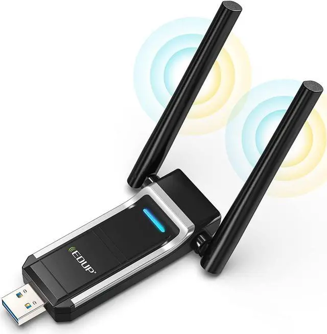 Main image of EDUP USB 3.0 WiFi Adapter AC 1300Mbps Long Range High Gain Dual Band Antennas 5.8Ghz/2.4Ghz Wireless Network Adapters for Desktop PC Laptop Support Windows 11/10/8.1/8/7/XP/Vista / Mac 10. 6-10.15