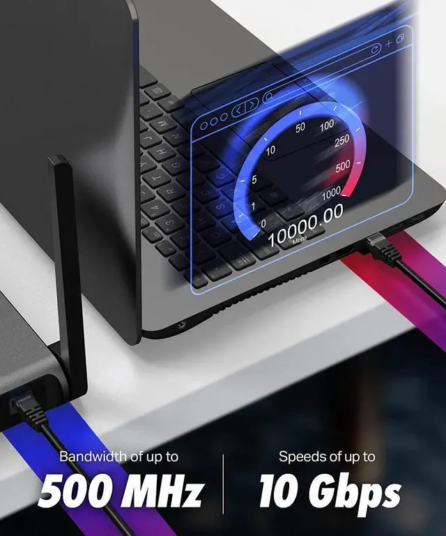 Alt view image 6 of 7 - Ultra Clarity Cables Cat 6 Ethernet Cable 30 ft, Outdoor&Indoor 10Gbps Ethernet Cable, High Speed Cat6 Cable RJ45 LAN Internet Cable for Computer, Router, Modem, PS4/5, Xbox, Gaming - Black