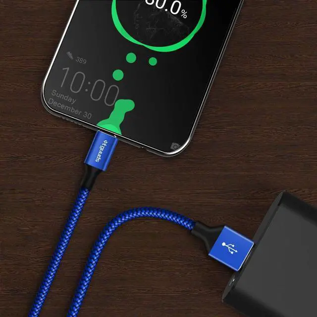 Alt view image 6 of 6 - etguuds USB C Cable 15ft, Extra Long USB Type C Cable Fast Charge USB-A 2.0 to USB-C Charger Cable, Premium Nylon Braided Charging Cord - Blue