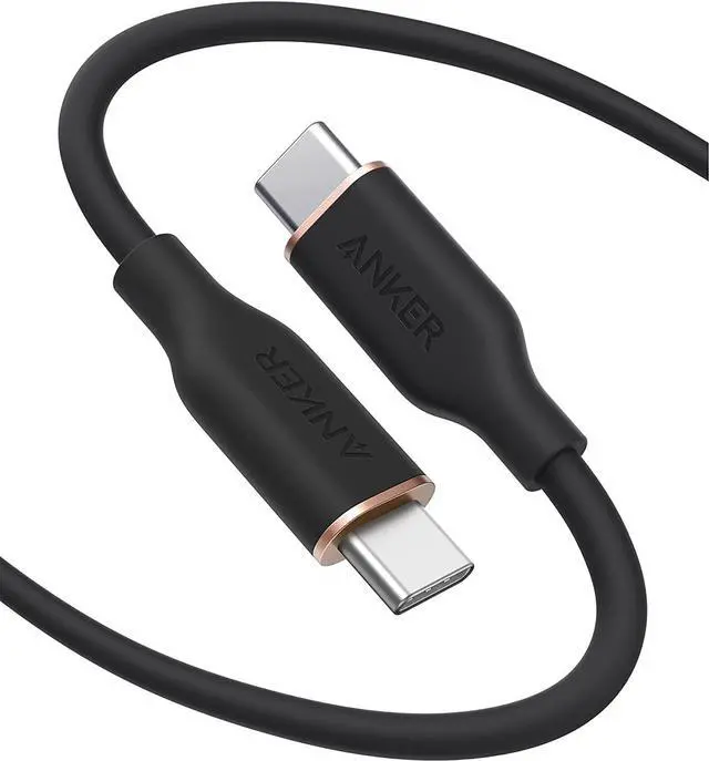 Main image of USB C Cable 100W USB C to USB C Flow Cord Type C Charger Fast Charging for iPhone 16 Series MacBook Pro 2020 and More (USB 2.0 6FT Black)