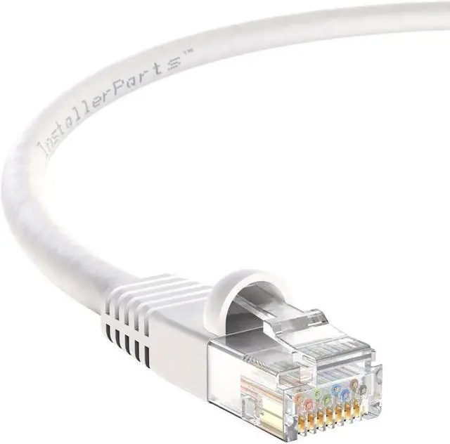 Main image of InstallerParts (10 Pack Ethernet Cable CAT5E Cable UTP Booted 0.5 FT - White - Professional Series - 1Gigabit/Sec Network/Internet Cable, 350MHZ