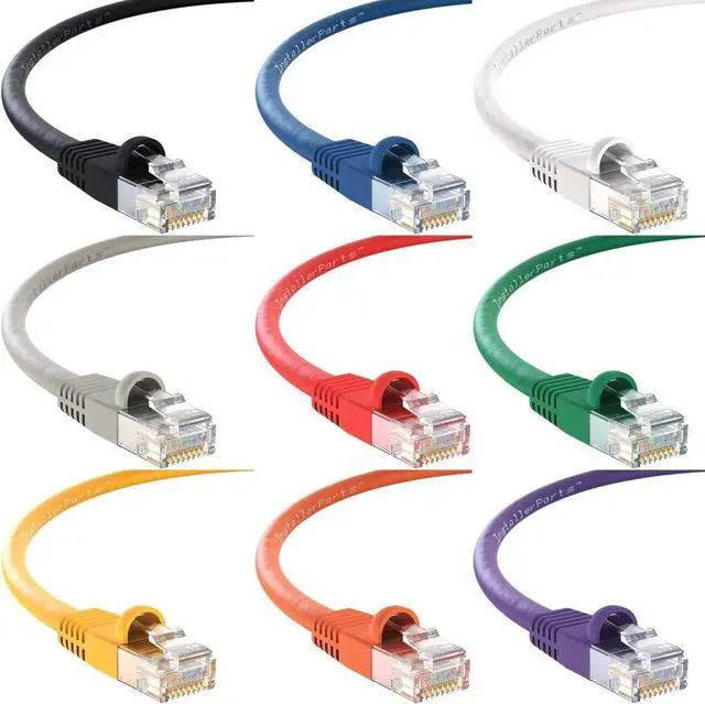 Alt view image 6 of 6 - InstallerParts (10 Pack Ethernet Cable CAT5E Cable UTP Booted 0.5 FT - White - Professional Series - 1Gigabit/Sec Network/Internet Cable, 350MHZ