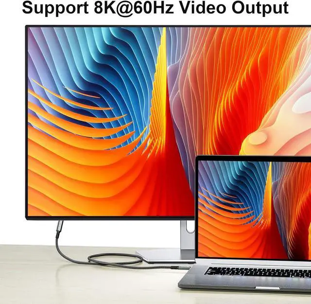 Alt view image 7 of 7 - CABLEDECONN USB4 8K Cable 0.8M Thunderbolt 4 Compatible USB 4 Type-c Male to Female Extension Cable Ultra HD 8K@60Hz 100W Charging 40Gbps Data Transfer Compatible with External SSD eGPU