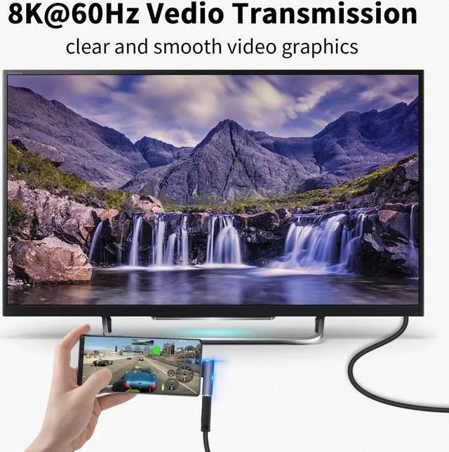 Alt view image 3 of 7 - USB C Right Angle Adapter 40Gbps 8K@60Hz 100W USB C 90 Degree Adapter Right Angle Type C Male to Female Extender Thunderbolt 4 Connector for iPhone/PC/Galaxy S23 2-Pack