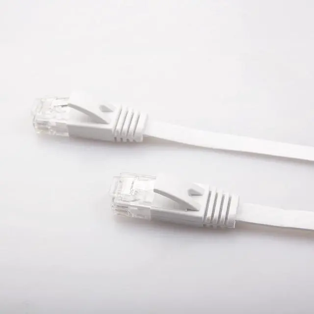 Alt view image 5 of 7 - REXUS Cat 6 White Flat Shielded Ethernet Network Cable (65 FT), High Speed 10Gbps LAN Wires Internet Patch Cable with RJ45 Connector Faster Than Cat5/Cat5e (C6F200B)