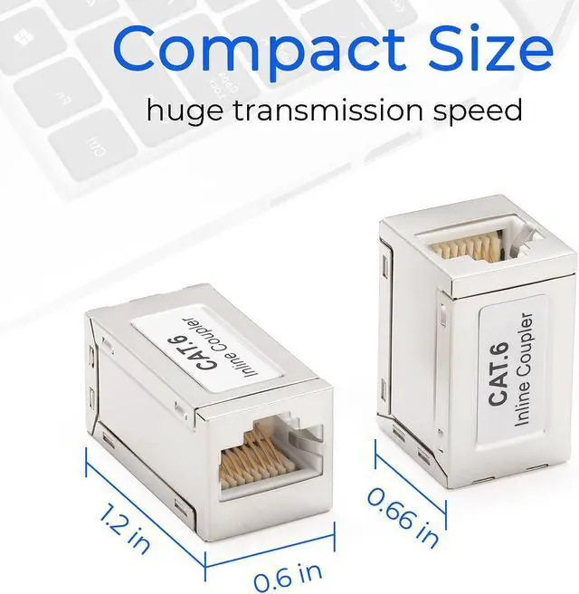 Alt view image 5 of 7 - RJ45 Coupler Shielded Inline Adapter 15 Pack, Ethernet Cable Extender, Ethernet Coupler Female to Female Connector for Cat7/ Cat6/ Cat5e Cable