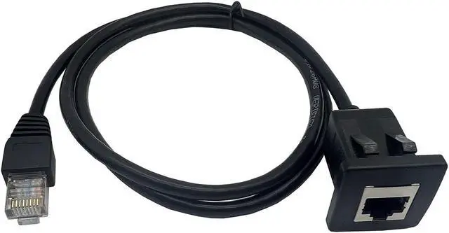 Alt view image 2 of 6 - Qaoquda Cat5e RJ45 Square Flush Mount Cable, RJ45 Male to Female Shielded Ethernet Network Panel Mount Extension Cable for Car, Boat and home wall 1M/3Ft