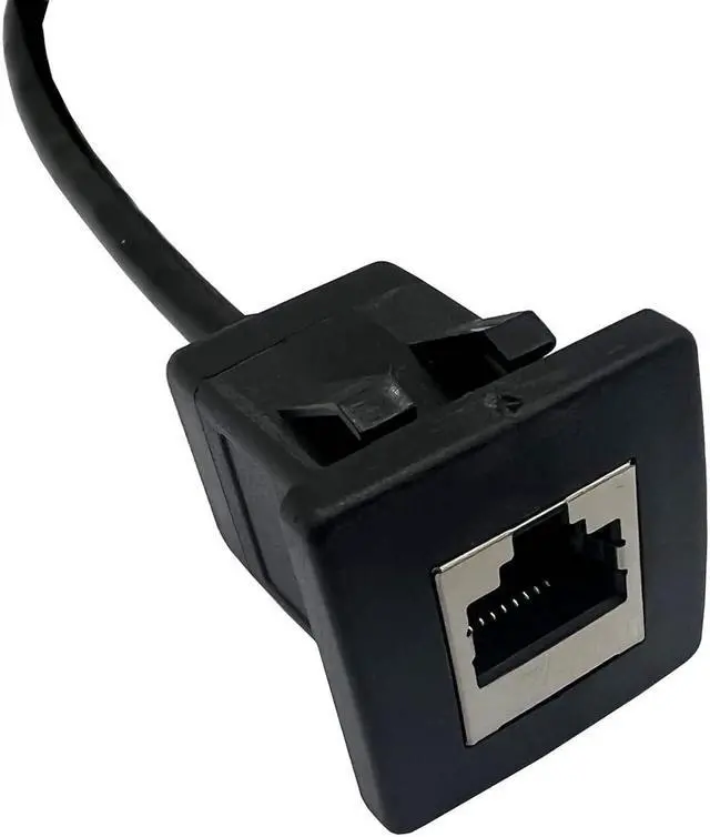 Alt view image 3 of 6 - Qaoquda Cat5e RJ45 Square Flush Mount Cable, RJ45 Male to Female Shielded Ethernet Network Panel Mount Extension Cable for Car, Boat and home wall 1M/3Ft