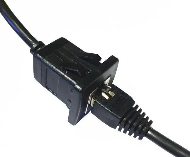 Alt view image 5 of 6 - Qaoquda Cat5e RJ45 Square Flush Mount Cable, RJ45 Male to Female Shielded Ethernet Network Panel Mount Extension Cable for Car, Boat and home wall 1M/3Ft